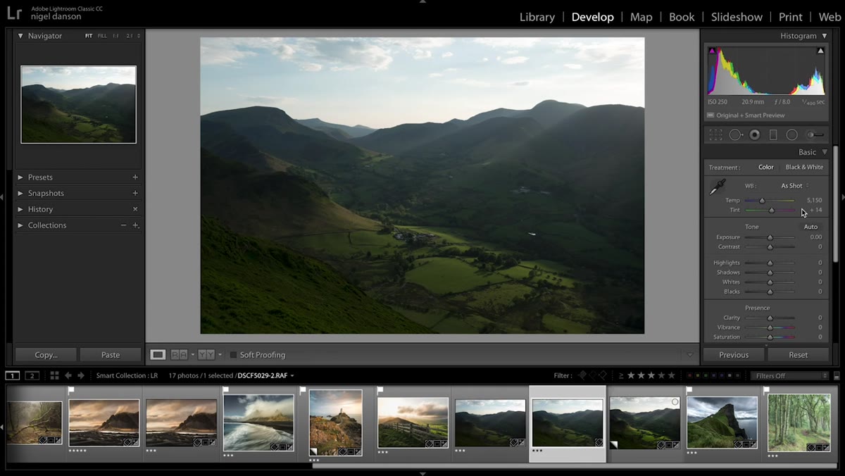 Lens Corrections panel with profile enabled in Lightroom