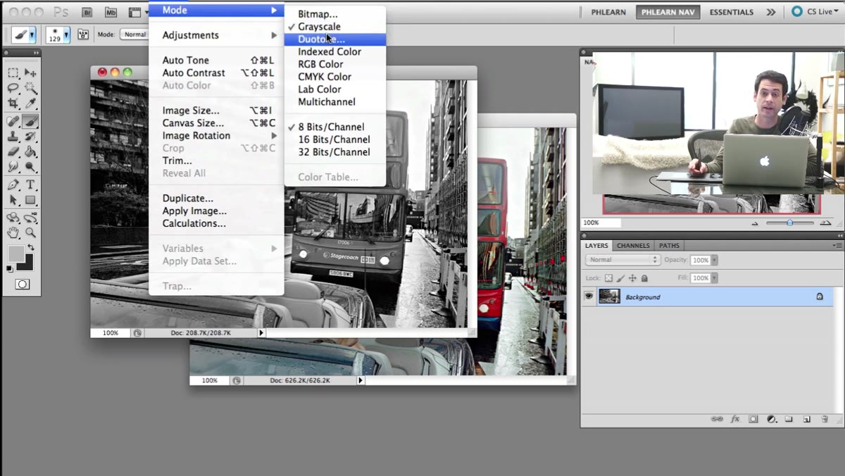Mode menu now showing Duotone as an available option