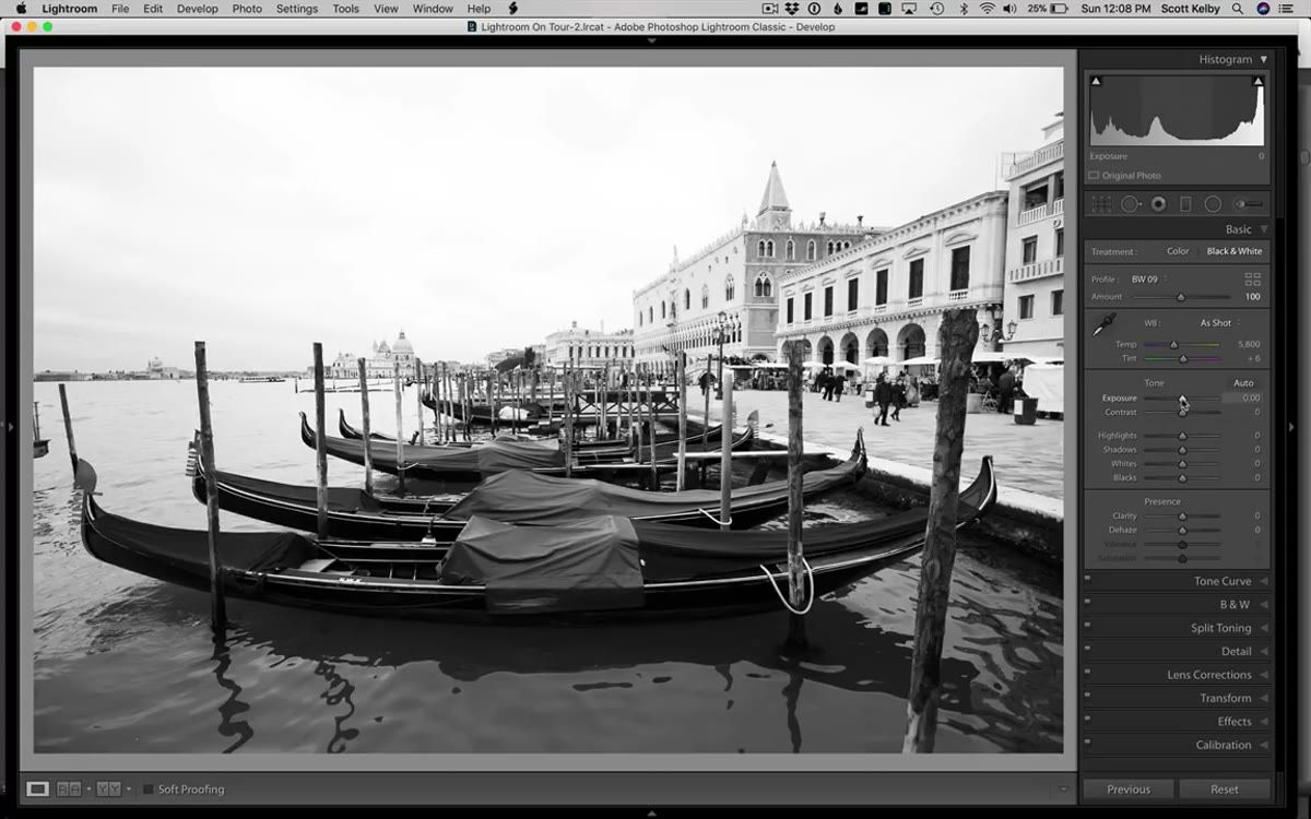 Exposure slider pulled down dramatically, sky detail reappearing