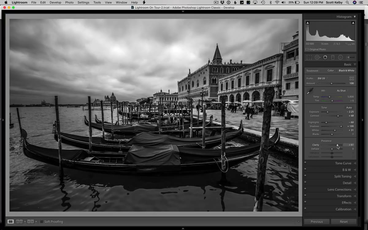 Dehaze slider increased, overall image tonal range expanding dramatically