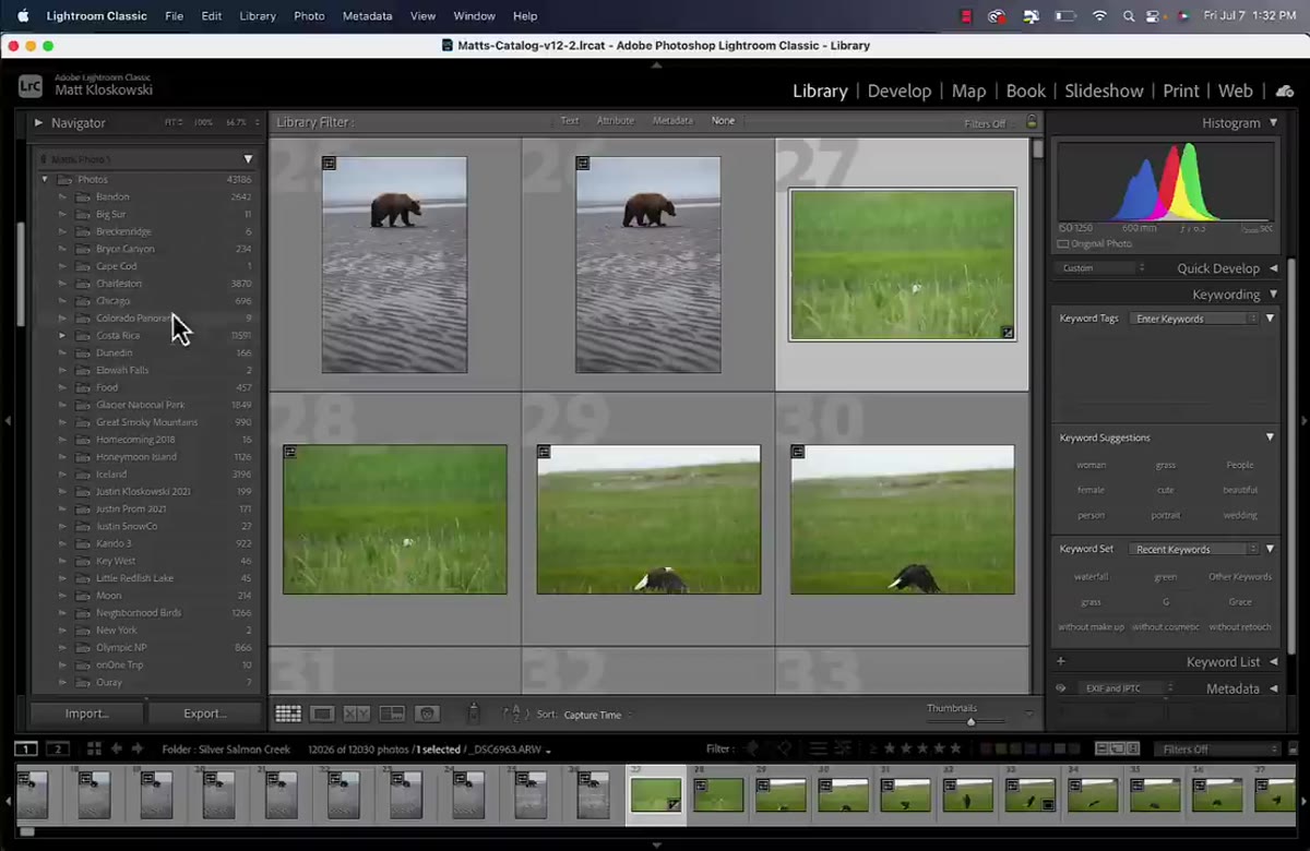 File browser showing folder of imported photos