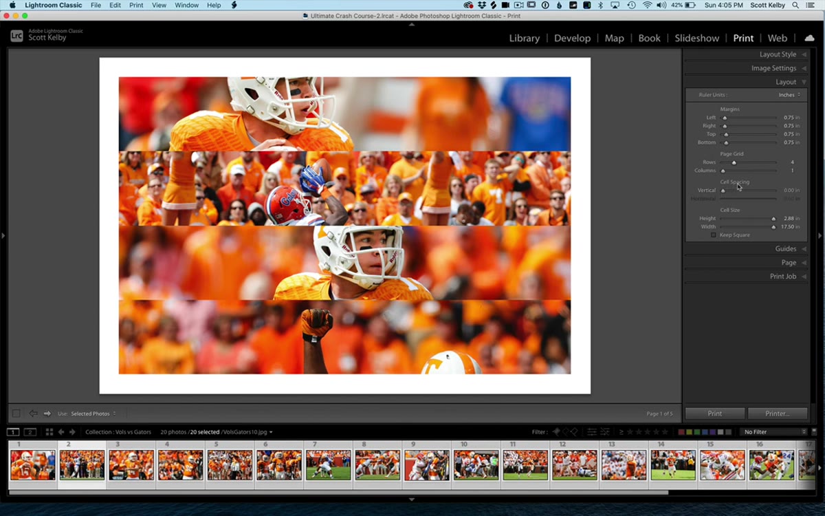 Cell Spacing sliders adjusting vertical and horizontal gaps