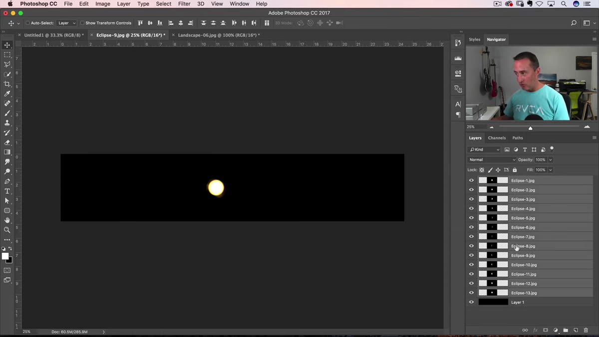 Lightroom Develop module open with merged eclipse composite file