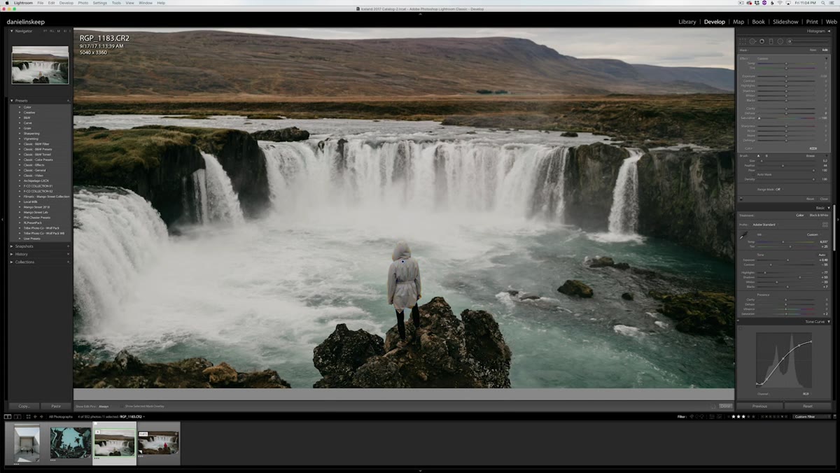Saturation slider pulled to -100 in adjustment brush panel