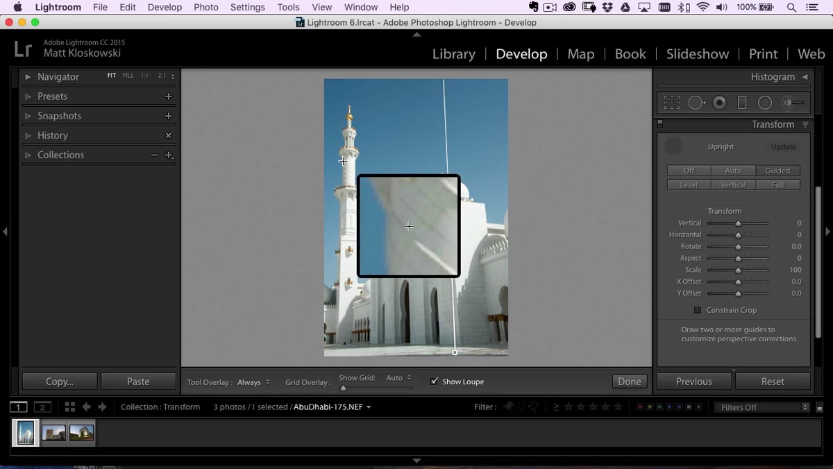Second line added, building snapping into vertical alignment