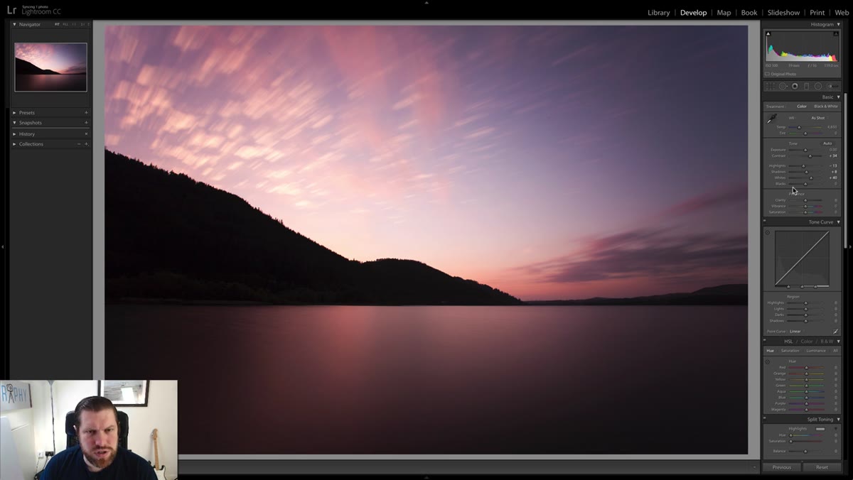Vibrance slider pulled to 35, Saturation adjusted