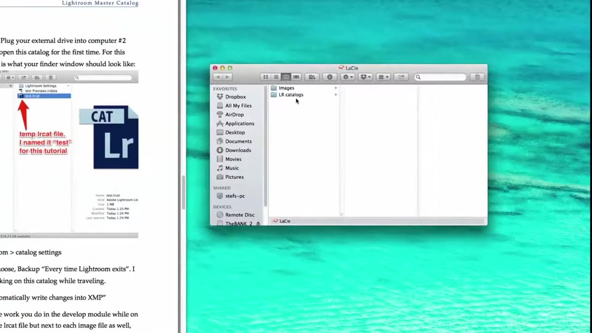 Double-clicking the .lrcat file on the external drive