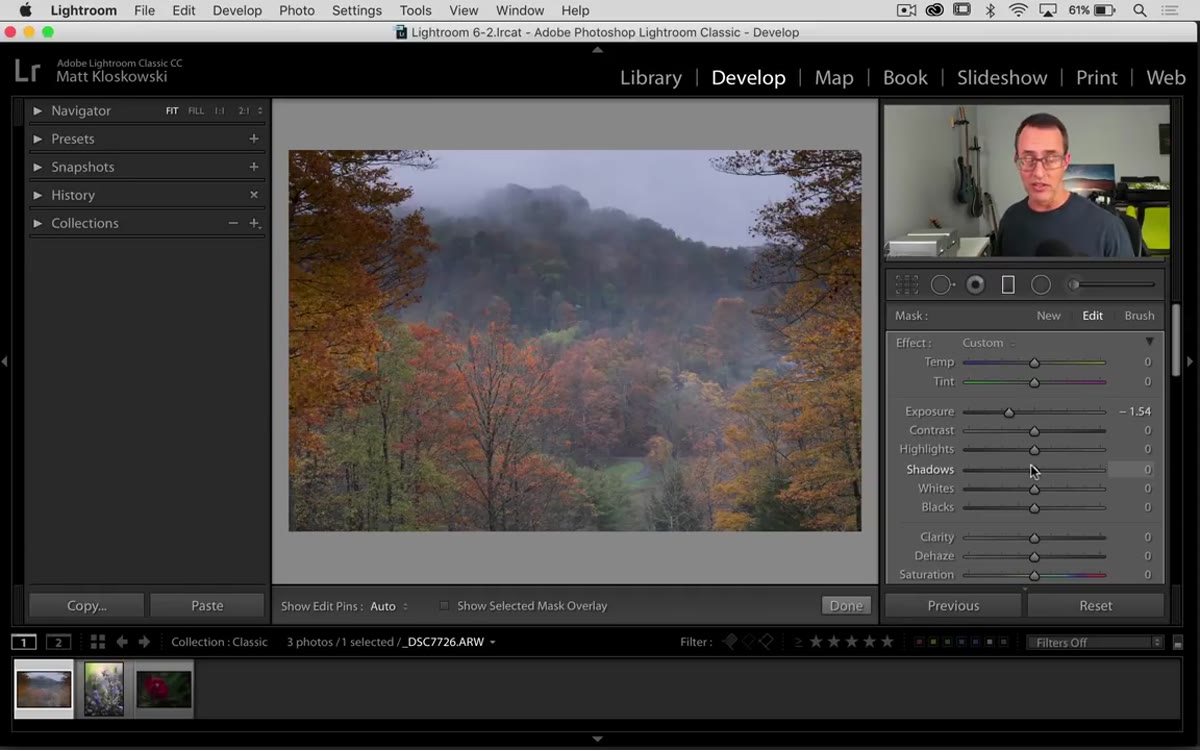 Luminance Range Mask sliders being adjusted in panel