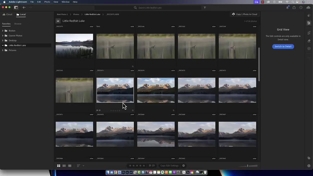 Editor panel open alongside browsed local photo
