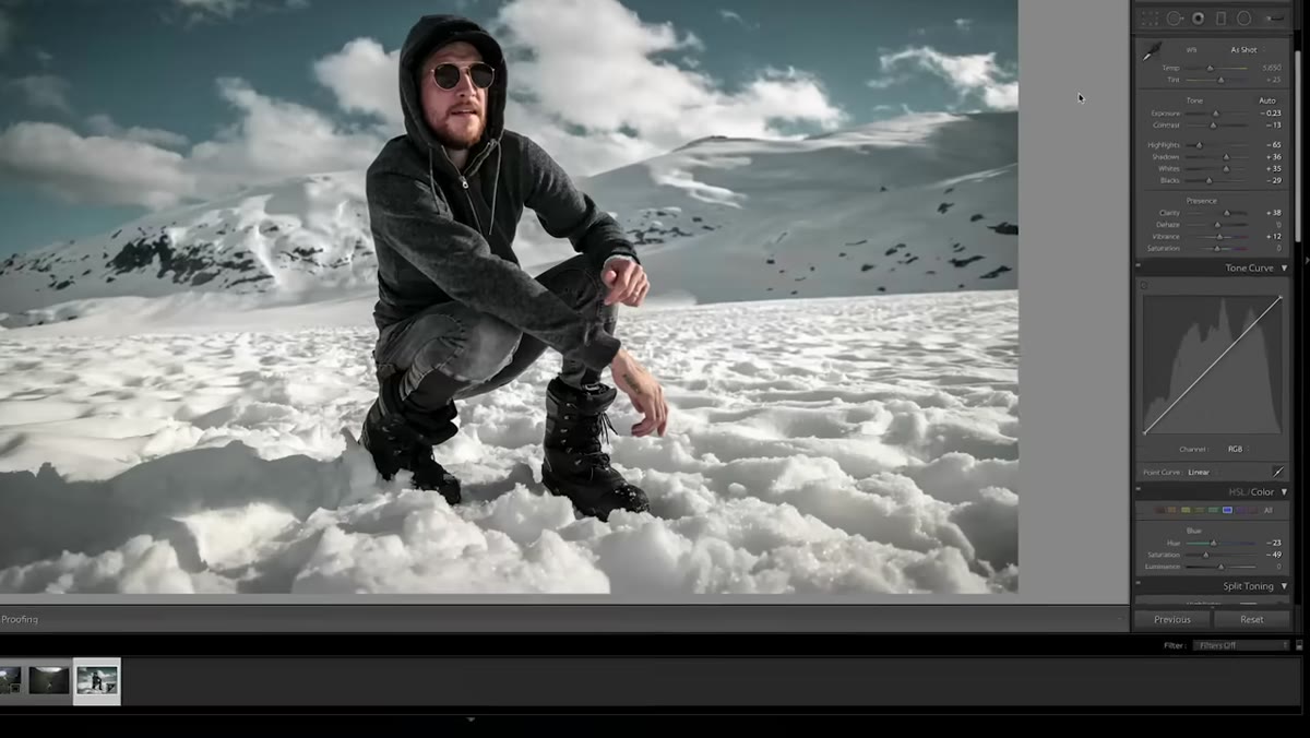 Double-clicking the Exposure label to reset it to zero