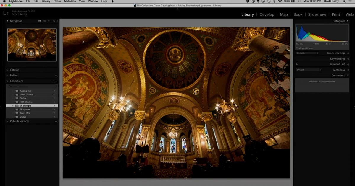 Lightroom Library module with three images selected