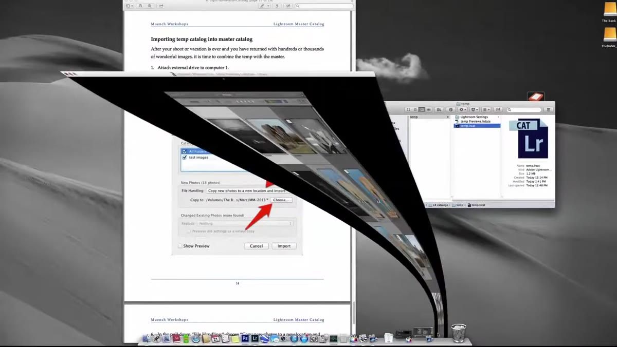 File menu open on desktop showing Import from Another Catalog option