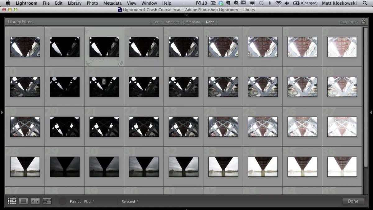 Using spray can tool to reject columns of unwanted bracket frames