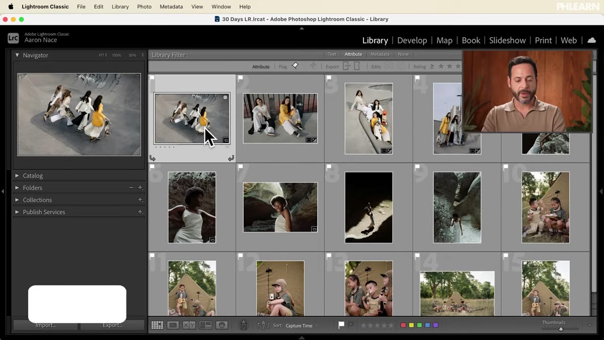 Compare view showing two images side by side in Lightroom