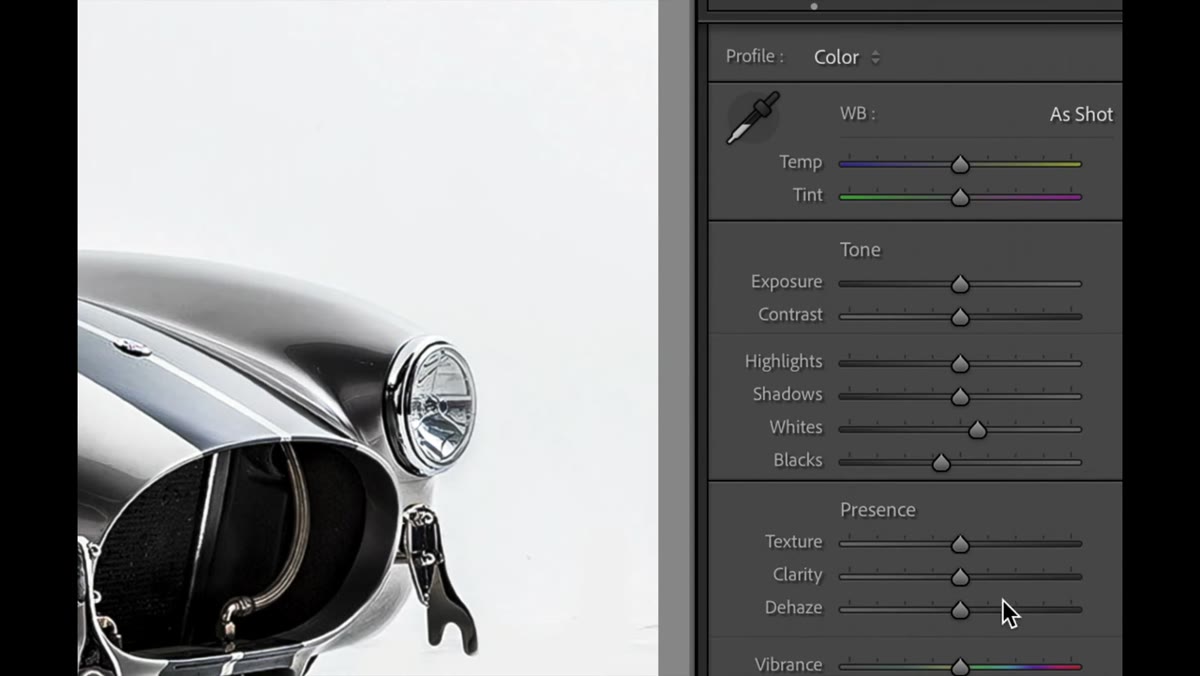 Double-clicking the word &ldquo;Presence&rdquo; to zero out all sliders in that section