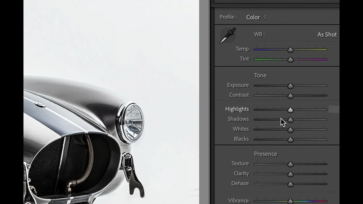 Double-clicking the &ldquo;Tone&rdquo; section header to reset all tone sliders simultaneously
