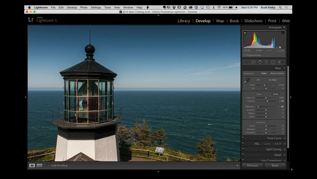 Spot Removal tool selected in Lightroom develop module