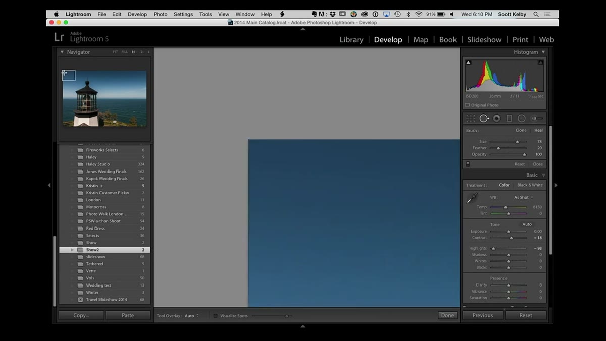 Navigator panel thumbnail box positioned in upper-left corner