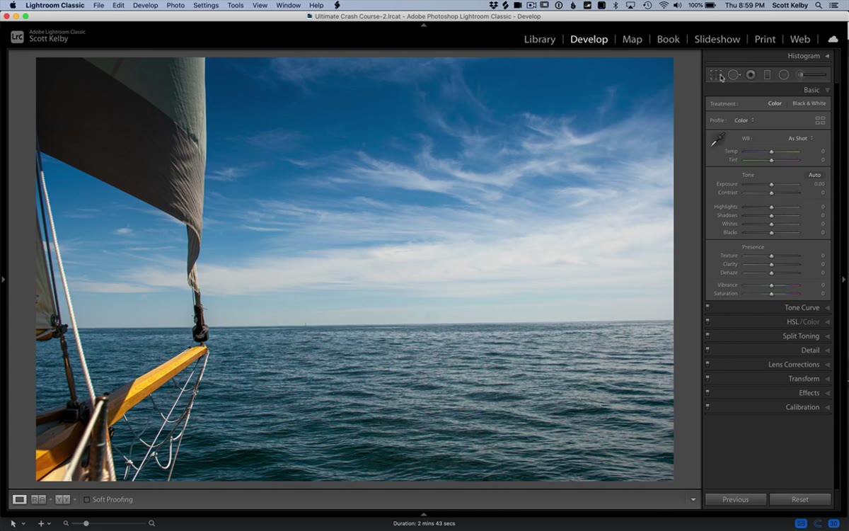 Crop tool open with Auto button highlighted in panel