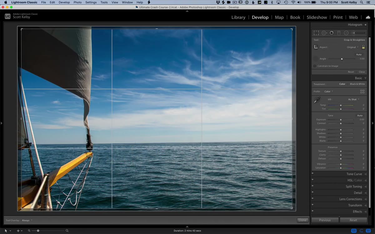 Angle tool selected, cursor positioned on horizon line