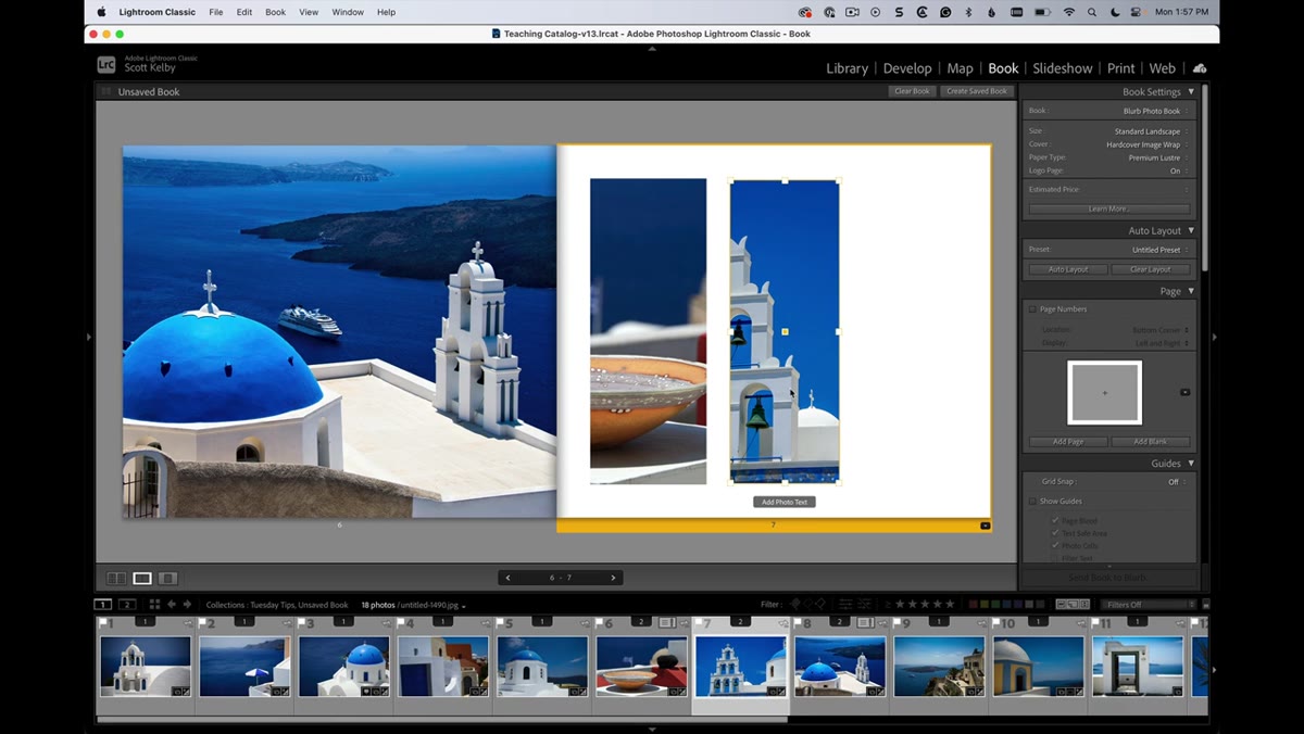 Photo being dragged from filmstrip into a custom cell