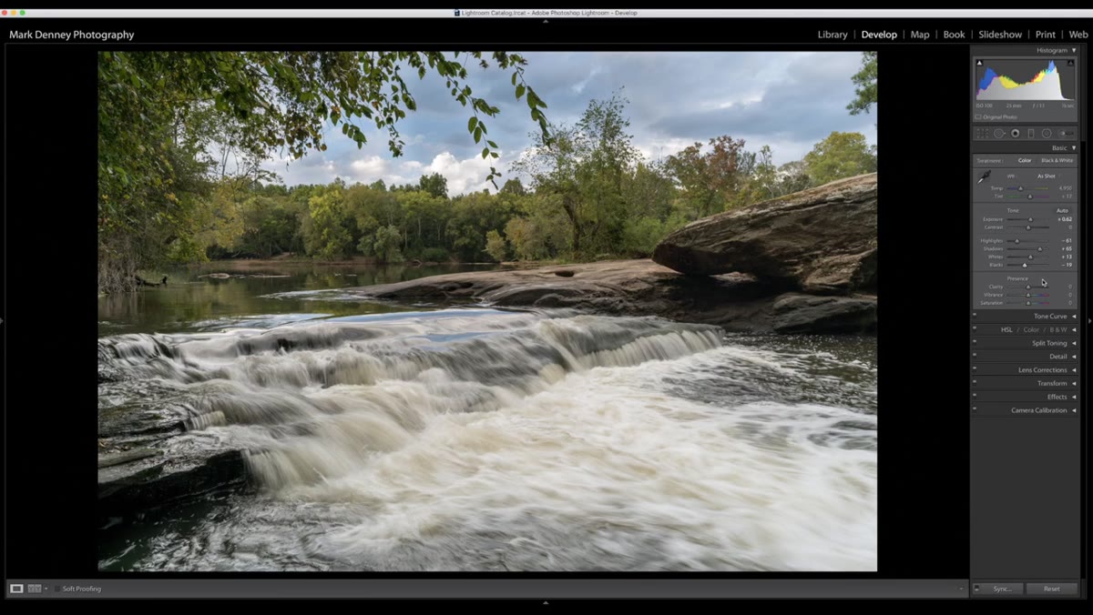 Presence sliders showing conservative Clarity and Vibrance values