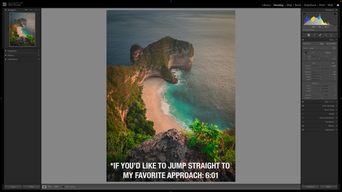 Histogram shifting right as Whites slider moves