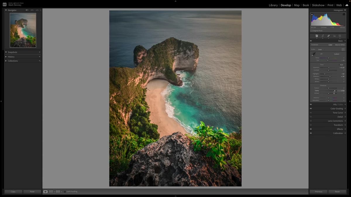Clarity slider being rocked back and forth on cliff detail