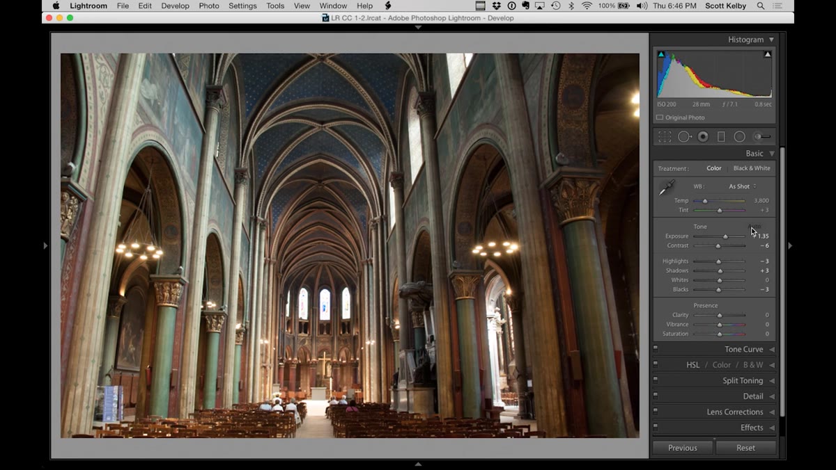 Auto button applied, image overexposed with blown windows