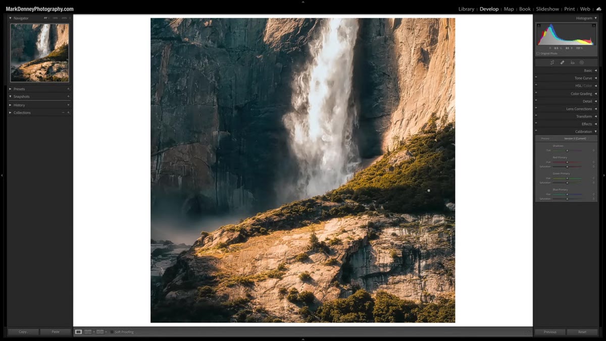 Landscape photo showing color shift with Blue Primary at positive value