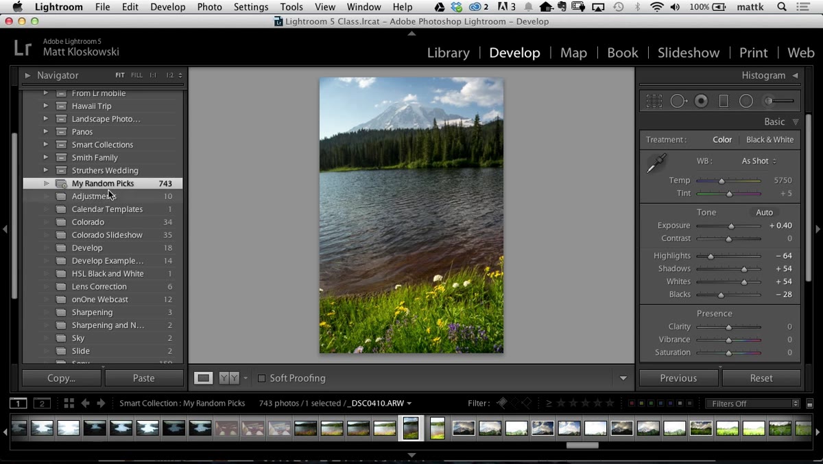 Smart Collection showing 743 photos after saving