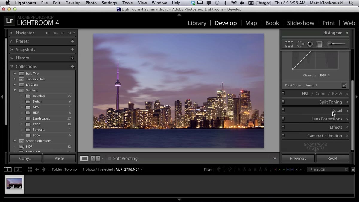 Tone curve panel with highlights lifted and midtones pulled down