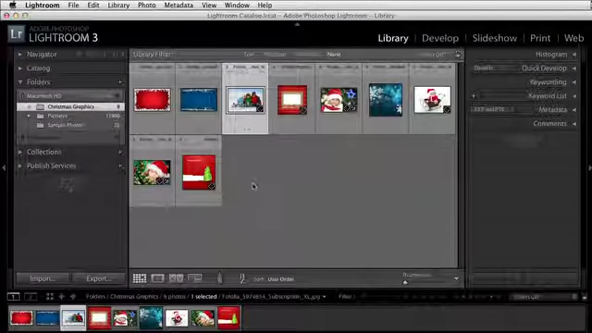 Importing JPEG background image into Lightroom Library