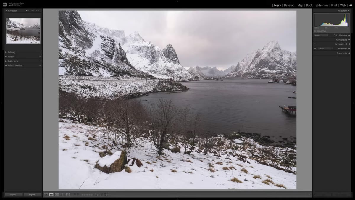 Lightroom grid view with pano sequence selected, right-click menu open