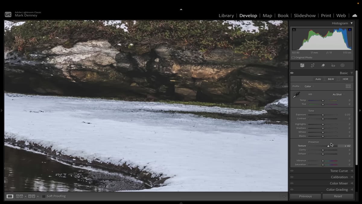 Texture slider being moved between -100 and +100
